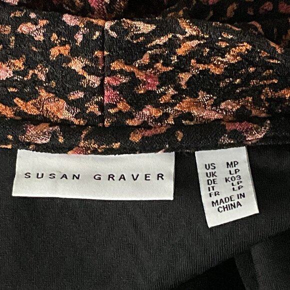 Susa Graver Cardigan Women M Petite Multicolor Pockets Texture Open Front Duster - Picture 2 of 13